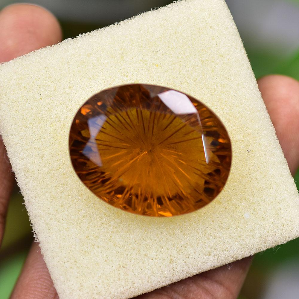 Natural Orange Topaz 54.8 Ct Oval Cut   Flawless Loose Gemstones For Him