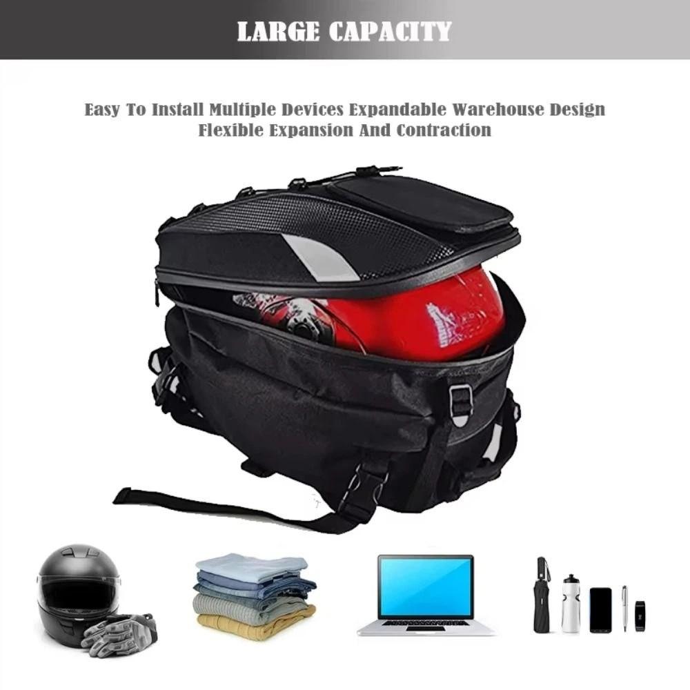 Reflective Motorcycle Rear Seat Bag Waterproof Rider Backpack Motorcycle Tail Bag  Helmet Storage