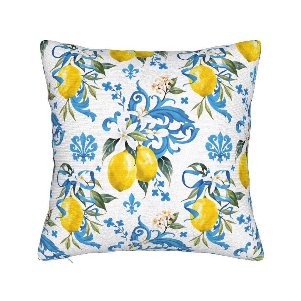 Yellow Lemon Pattern Pillow Case Vintage Pillow Cover Comfy Pillowcases For Living Room Bed Chair