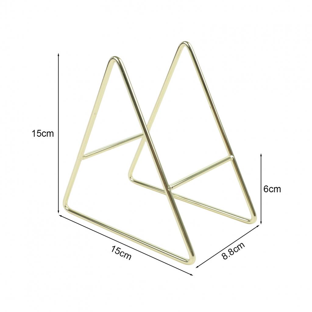 Silver Coaster Holder Space-saving Stand Rack Dish Triangle Coasters