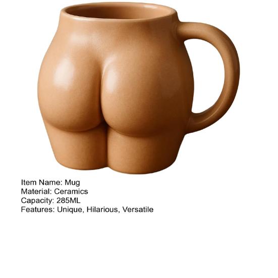 Vtipný hrnek na kávu ve tvaru zadku, novinka, hrnek ve tvaru boků 285 ml, sexy hrnek na pití boků, humorné dárky pro ženy a muže