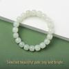 Pulseira de Contas Redondas de Jade Hetian Autêntico - Pedra de Jade Água do Lago Qingbai Genuína para Homens e Mulheres