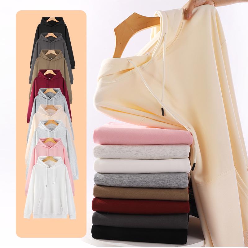 Sweatshirt unisexe en molleton de coton 320g - Léger, Coupe ample, Couleur unie, Manches longues, Col rond pour l'automne/hiver.