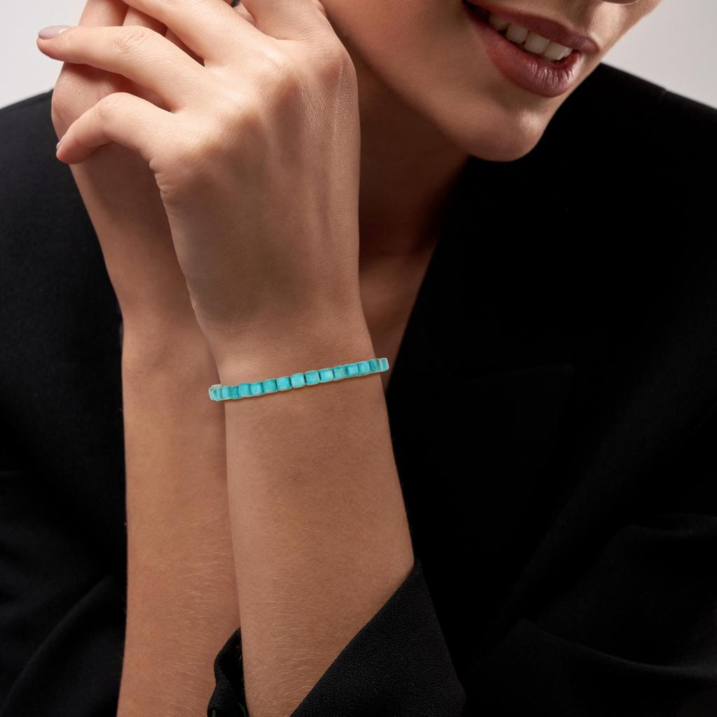 GAVU Birthstone Turquoise Stainless Steel Power Stone Bracelet for Women