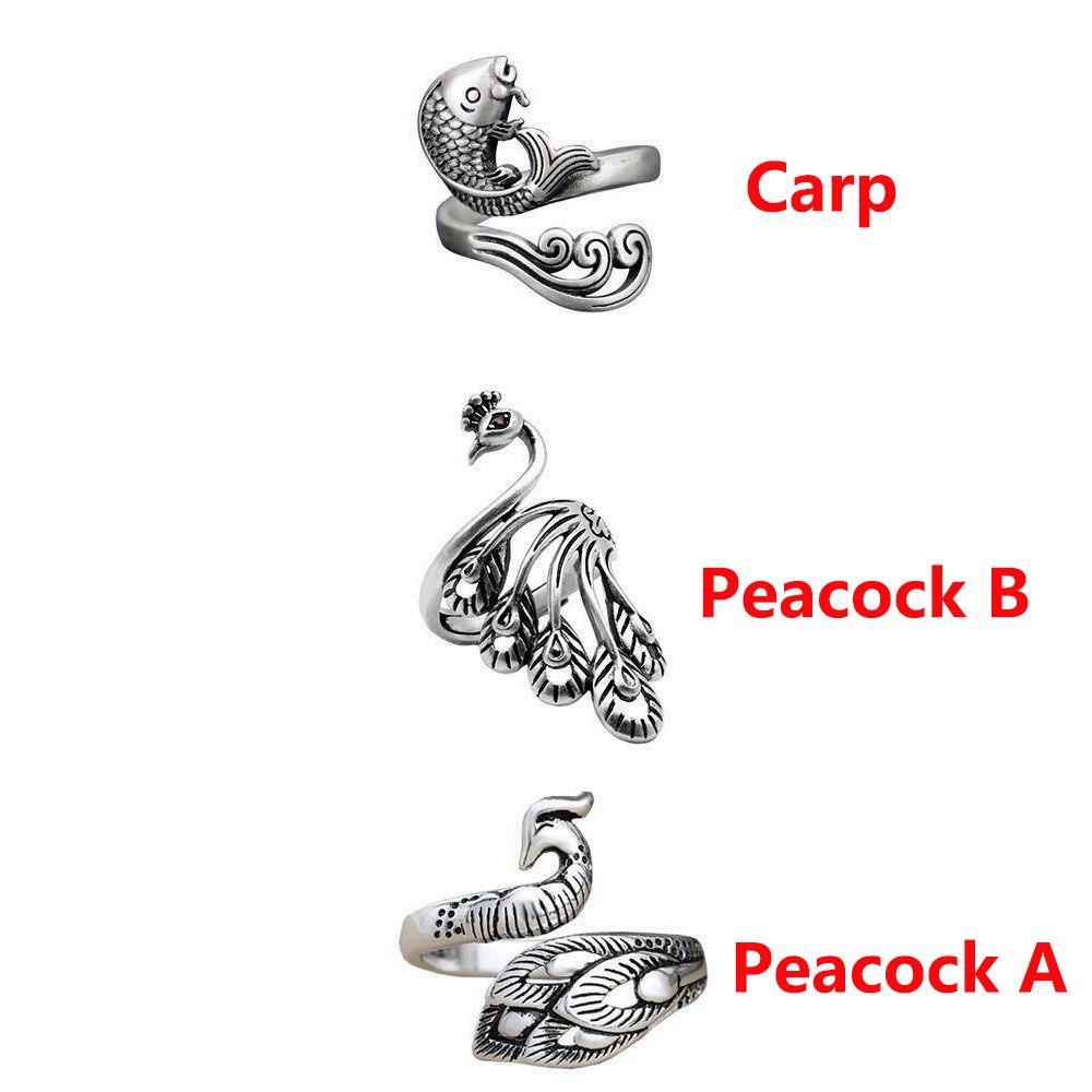Accessories Ring Sewing Accessories Knitting Loop Crochet Ring Peacock Fish Phoenix Thimble Ring