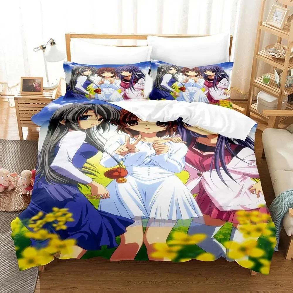 3D Print Anime CLANNAD Bedding Set Duvet Cover Pillowcase Comforter King Queen Size Boys Adult Bed Set