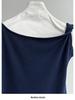 LUXI Asymmetrical One-Shoulder Waffle Knit Top - Summer Slim Fit for Women