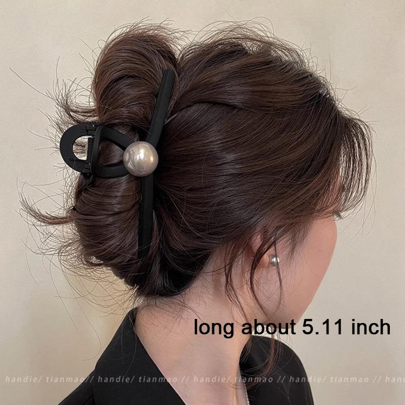 Vintage Pearl Black Hair Claws For Women Girls Temperament Hair Ornament Simple Hair Clips Hairpin Hair Accessories