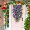 Lavender Tulips Teardrop Wreath Rustic Front Door Swag For Spring Spring Wreaths For Front Door