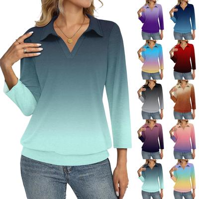 Women's Fashionable Casual Gradient Printed Top