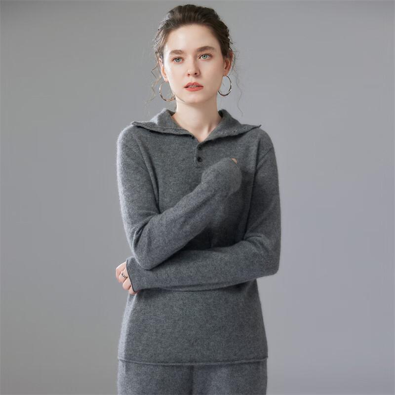 Fanzhen Women's Autumn/Winter Lapel Cashmere Blend Sweater