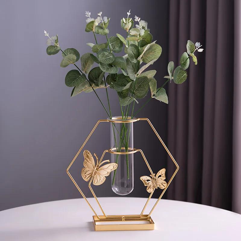 Home decor living room table flower arrangement table hydroponic vase ornaments luxury wind decoration