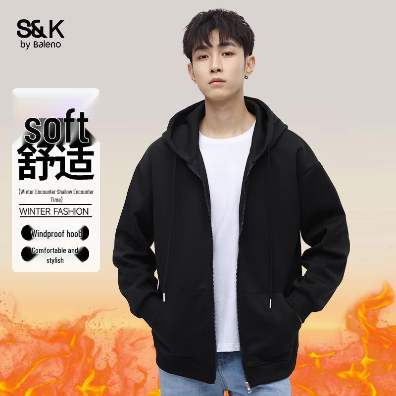 Baleno Men s S&K Hooded Zip-Up Sweatshirt S чёрный