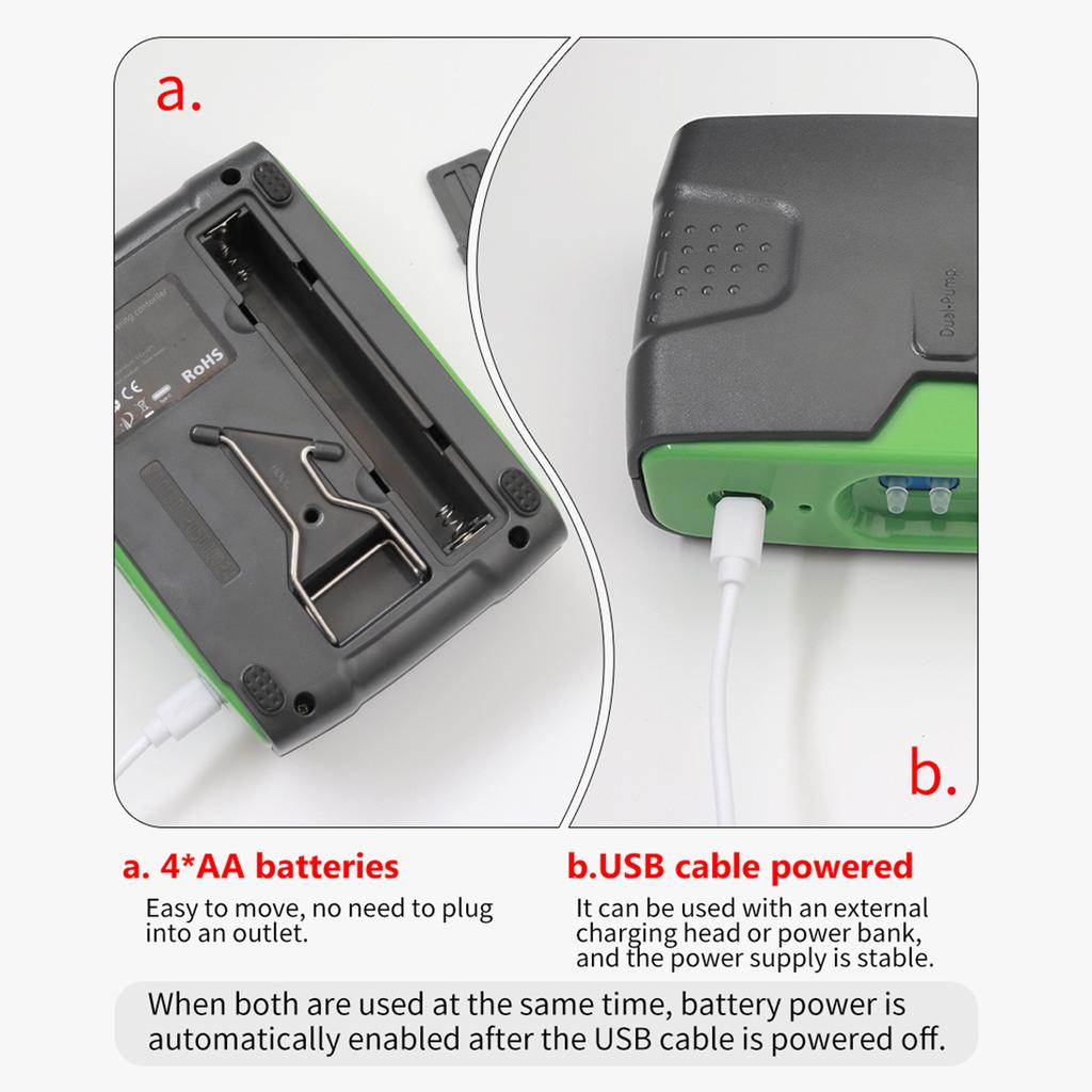 Sistem automat de udare cu pompă dublă pentru 20 de plante în ghiveci Kit de irigare cu program programabil pentru 30 de zile