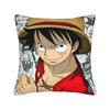Luffy Anime Cool Luffy Square Pillow Cases Retro Anime Manga Cushion Covers Customized Zipper Decor Pillowcase for Sofa Xcm