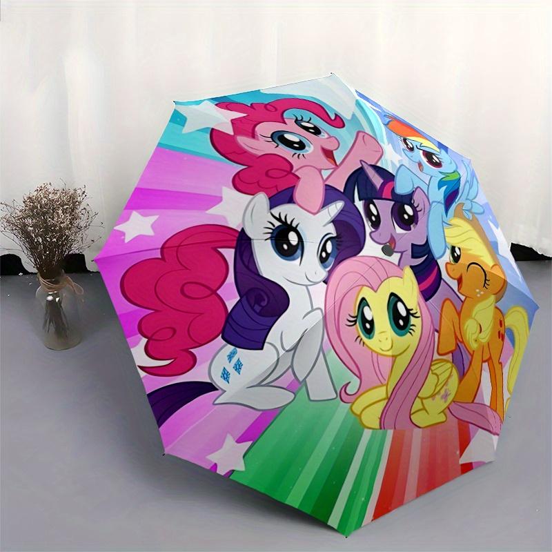 1pc My Little Pony Automatic Open/CloseUmbrella-CuteUmbrella with Cute Design, Portable 3-Fold Compact Umbrella for Men & Women, Valentine's Day Mothe