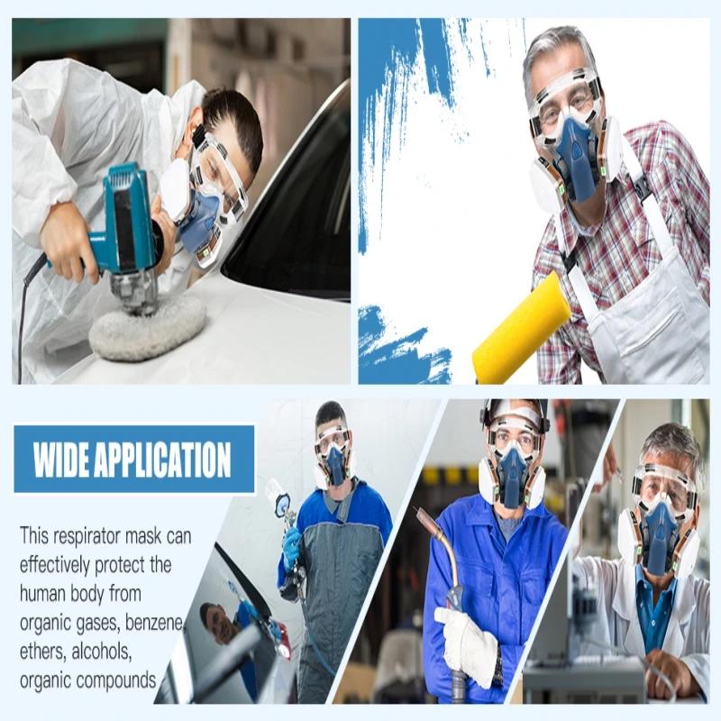 Ny 7502 Andningsmask Skyddsmask Industri Målning Sprutning Damm Gasmask Med 501 5N11 6001CN Kemisk Halvmask