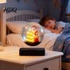 Cozy Holiday Home Decor Magnetic Levitating Santa Claus Tree Ornament with LED Light Lighted Rotating Floating Christmas Glass Ball for Tabletop