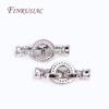 Inlaid Zircon Fastener Clasp DIY Pearls Jewelry Fittings Rhodium Plated Creative Round Connector Clasps For Necklace Making