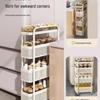 Narrow Multi-Layer Mobile Storage Rack for Kitchen, Bathroom, or Fridge