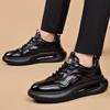 New Platform Leather Dad Shoes Men's Trendy Shoes First Layer Cowhide Sports and Leisure Shoes
