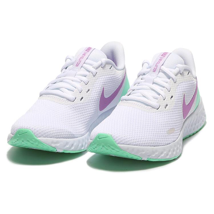 New Nike Revolution 5 'White Green Glow Violet' Women's BQ3207-111