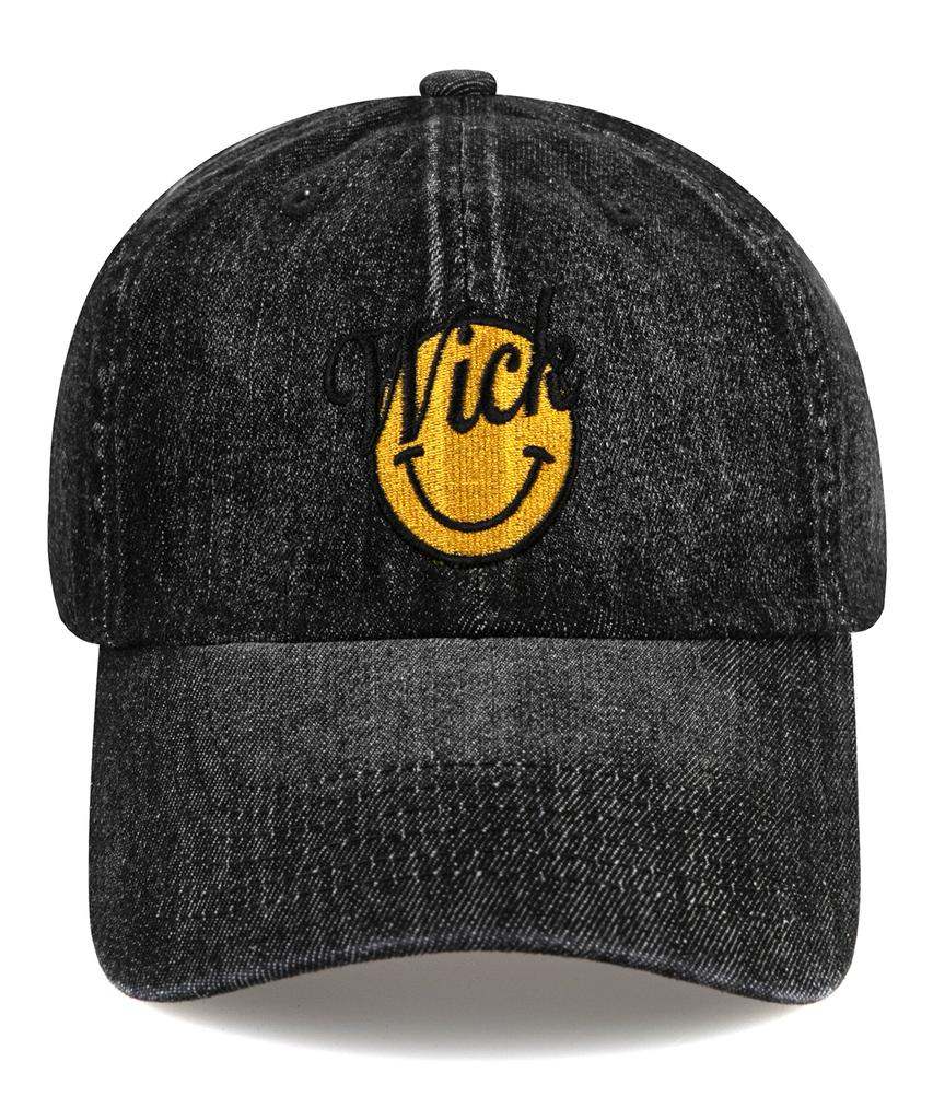 Wig Smile Denim Ball Cap - Black Denim