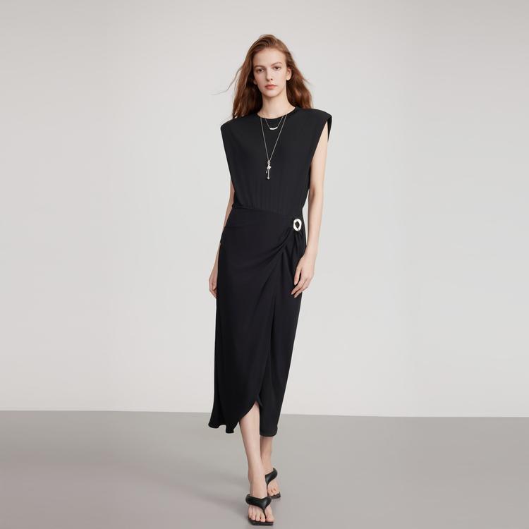 ELLE French Design Waist-Cinching Slimming Versatile A-Line Sleeveless Dress Women Dresses L8SLM271