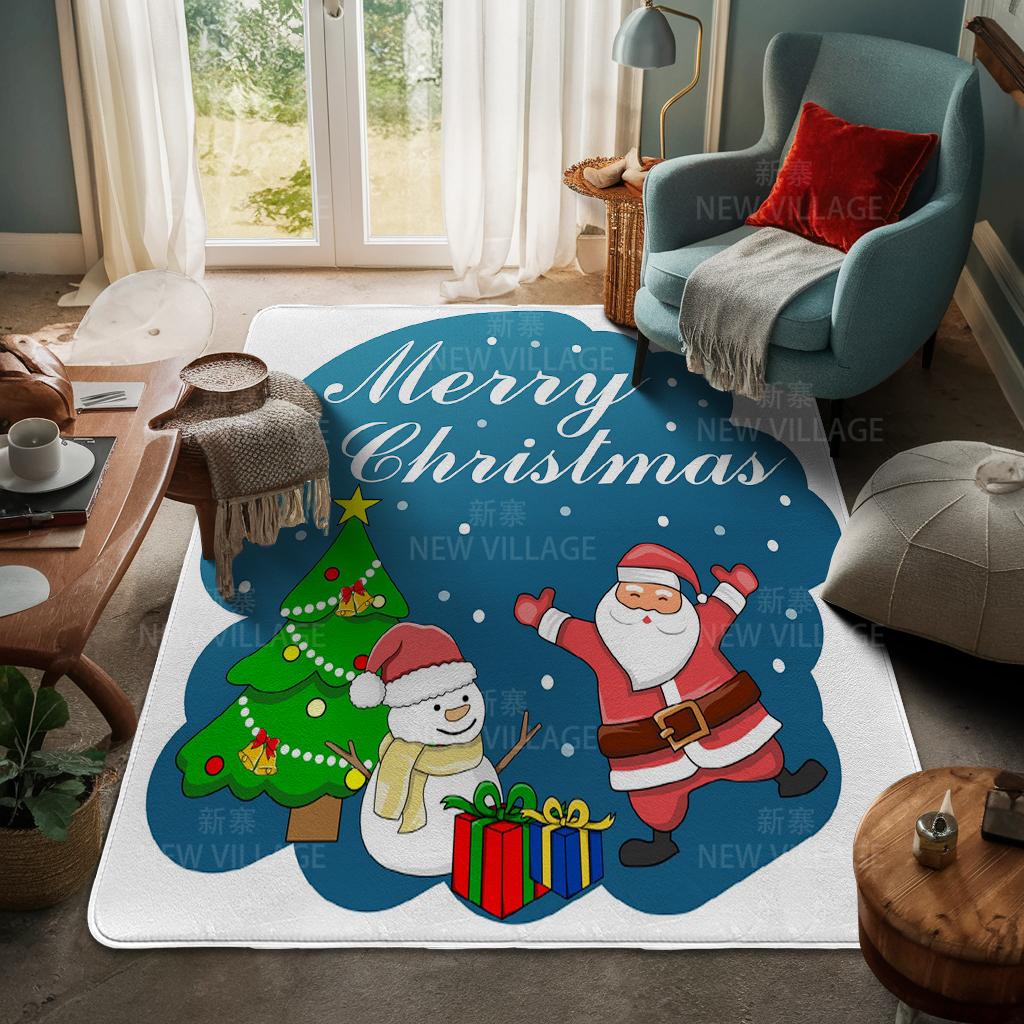 Tapete de entrada da casa Tapete de porta de casa Sala de estar Banho Pé banheiro antiderrapante tapetes de absorção de água banho Feliz Natal inverno