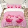 Set Biancheria da Letto Maialino Rosa 3 Pezzi Include 1 Copripiumino e 2 Federe, Confortevole Q082
