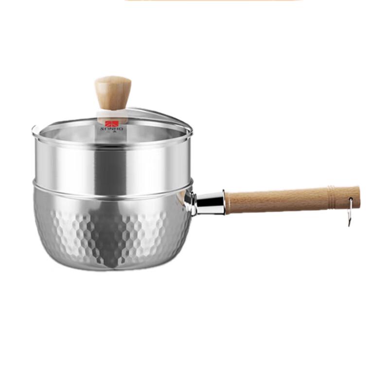 Sanhe 16cm Stainless Steel Milk Pot with Steamer