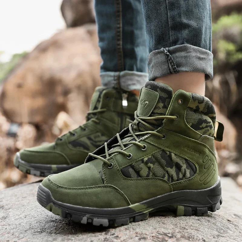 New Men Tactical Boot Breathable Training Waterproof Climbing Shoes Military Brand Size Plus Male Ankle Motorcycle Hiking Shoes