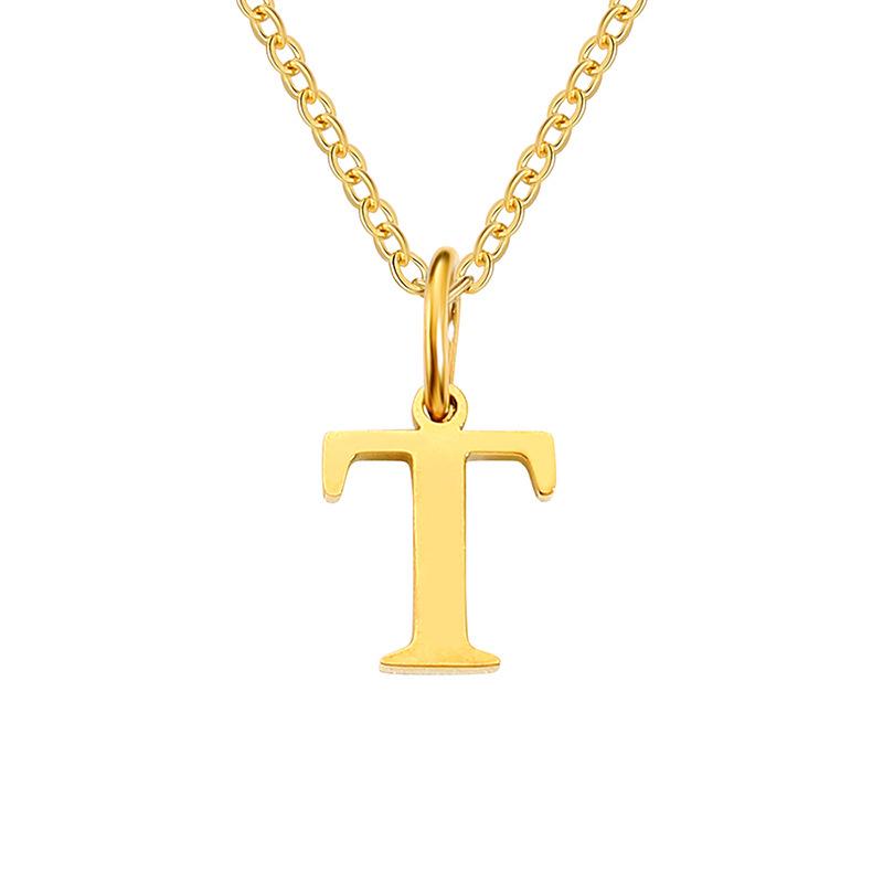 Elegante Collar con Colgante de 26 Letras para Mujer - Diseño Único Cadena para Clavícula de Acero de Titanio