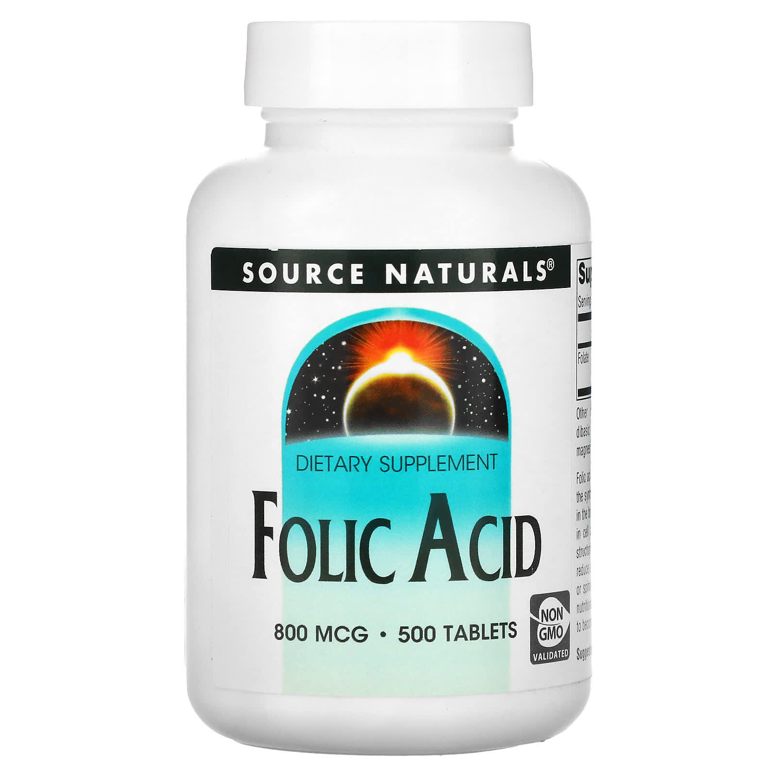 

Folic Acid, 800 Mcg, 500 Tablets