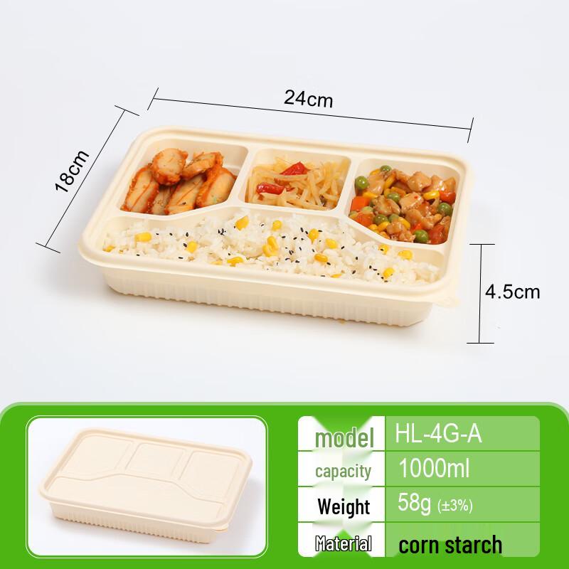 Miaojiayi Eco-Friendly Corn Starch Multi-Compartment Food Container