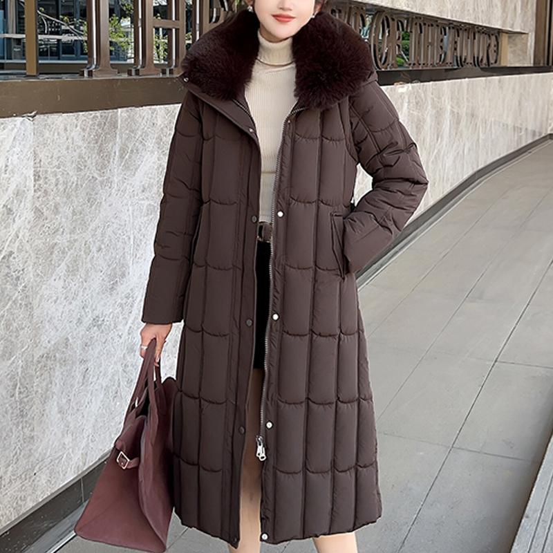 Detachable sleeves Plus Size L-7XL Fashion Woman Winter Coats With Belt Big Faux Fur Collar Long Parkas Hooded Loose Thick Female Jackets