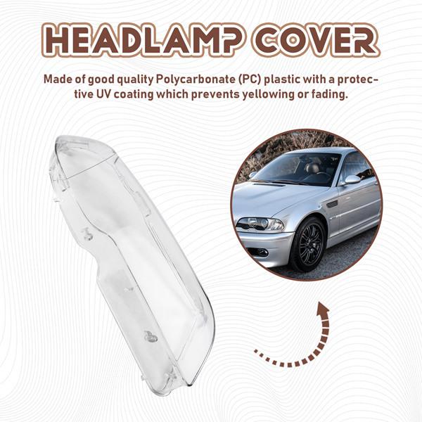 Fits 03-06 BMW 3 Series E46 LCI 2-Door 325/330 Coupe Right Headlight Cover none