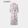 PORTS Women's Spring/Summer Printed Silk Shirt Dress