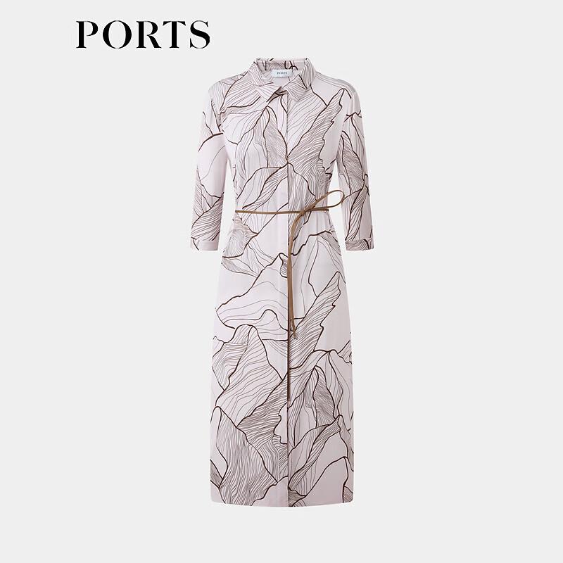 PORTS Women's Spring/Summer Printed Silk Shirt Dress