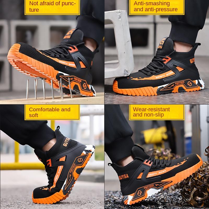 Labor Insurance Shoes Anti-smashing, Anti-piercing, Fly-woven, Breathable, Comfortable and Soft Safety Protective Shoes