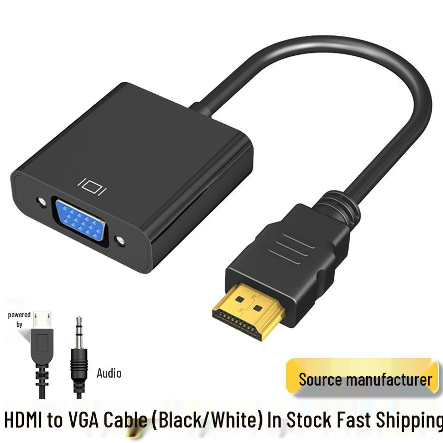 HDMI to VGA Cable Converter with Audio for TV, Monitor, or Projector