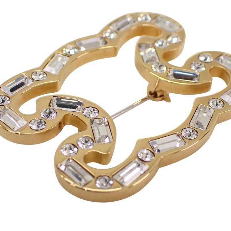 CELINE 461FQ6SBS.35OR Broche guld krystal/metal Kvinder
