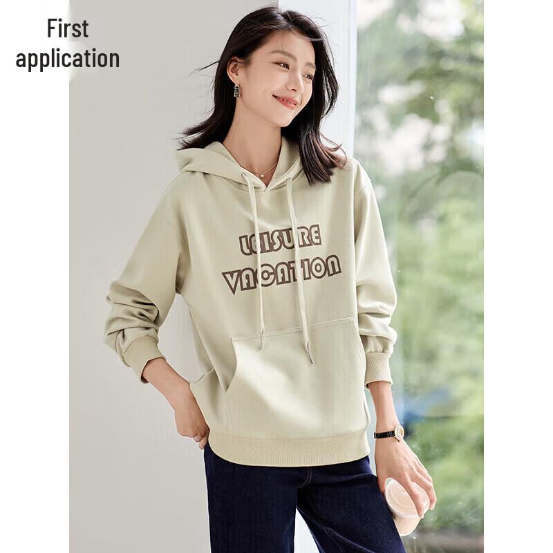 

Chushen Women s Maillard Wilderness Letter Print Hooded Sweatshirt L