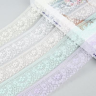 Tela de encaje de 10 m con bordado floral, accesorios para el cabello ahuecados, material hecho a mano