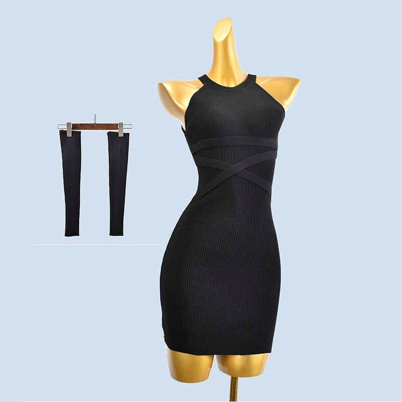 

French style Pure Desire Sleeveless off-the-Shoulder Knitted dress Women s Spring Summer New Temperament Waist Hugging Slimming Sheath Short dress Black + sleeve One size