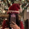 Christmas Santa Hat for Holiday Celebrations Festival Props Hat for Adult All Age Crochet Santa Caps Party Props Headwear