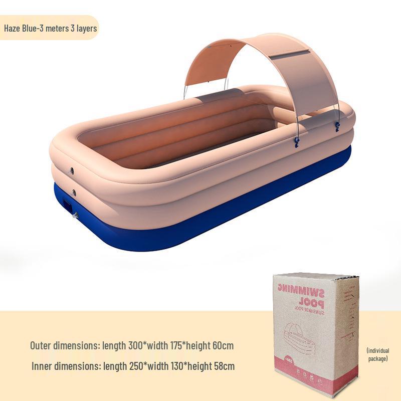 Nuoao Automatic Inflatable Canopy Pool for Kids and Family - Foldable Outdoor Swimming Pool