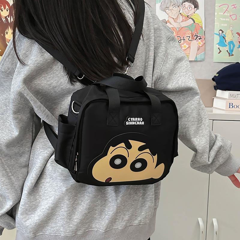Cartoon Cute Crayon Shin-Chan Backpack Large Capacity Canvas Handbag Portable Shoulder Crossbody Bag Multifunctional Storage Bag