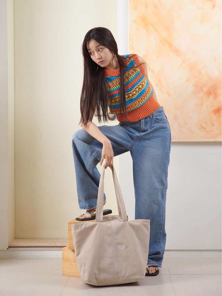 Maison Creme Reversible Stitch Bag _ Beige