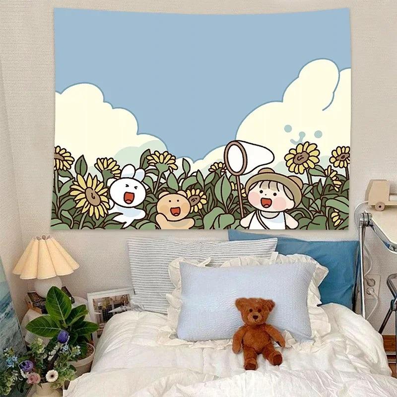 Cartoon Cute Animation Wall Decoration Tapestry Home Living Room Tapestry